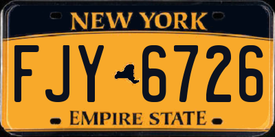 NY license plate FJY6726