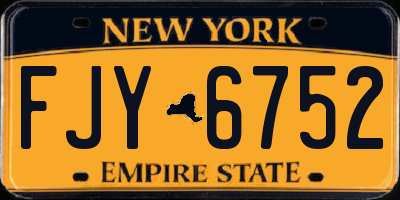 NY license plate FJY6752