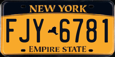 NY license plate FJY6781
