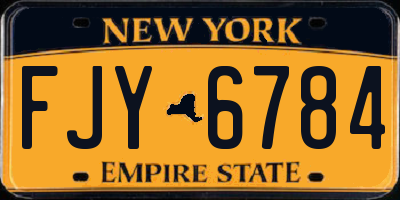 NY license plate FJY6784