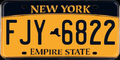 NY license plate FJY6822