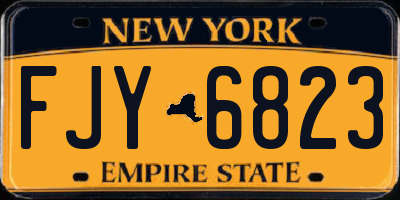 NY license plate FJY6823