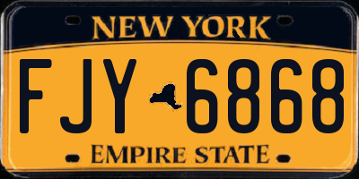NY license plate FJY6868