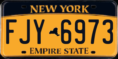 NY license plate FJY6973