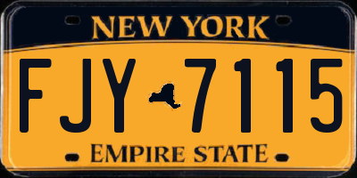 NY license plate FJY7115