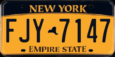 NY license plate FJY7147