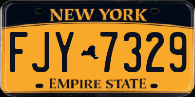 NY license plate FJY7329