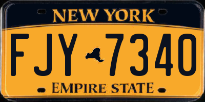 NY license plate FJY7340