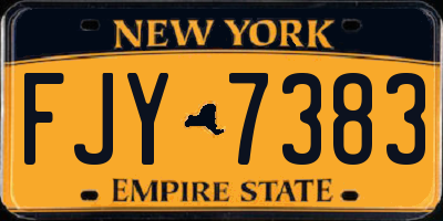 NY license plate FJY7383