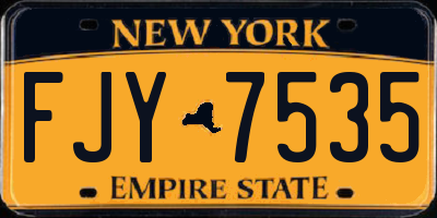 NY license plate FJY7535