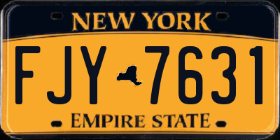 NY license plate FJY7631