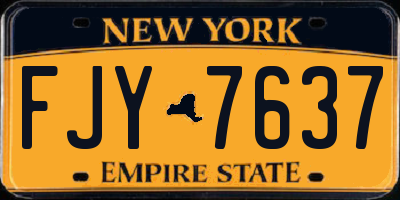 NY license plate FJY7637
