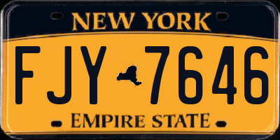 NY license plate FJY7646