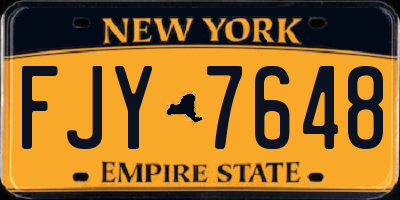 NY license plate FJY7648