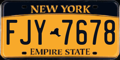 NY license plate FJY7678