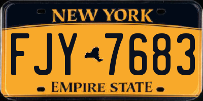 NY license plate FJY7683