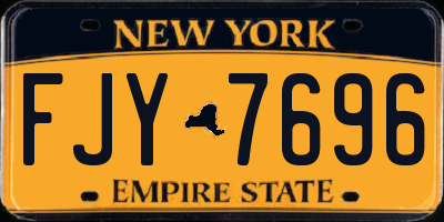 NY license plate FJY7696