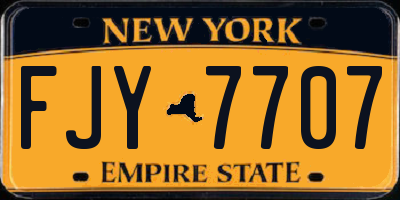 NY license plate FJY7707