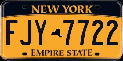 NY license plate FJY7722