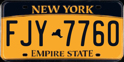 NY license plate FJY7760