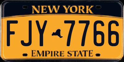 NY license plate FJY7766