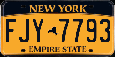 NY license plate FJY7793