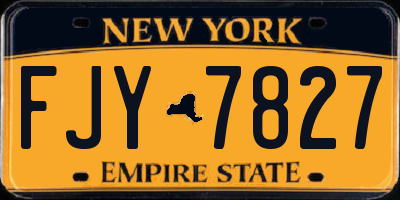 NY license plate FJY7827
