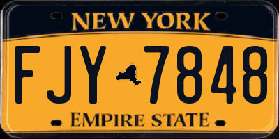 NY license plate FJY7848