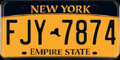 NY license plate FJY7874