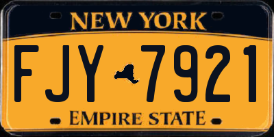 NY license plate FJY7921