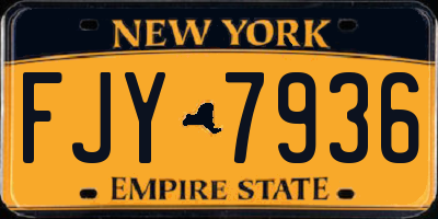 NY license plate FJY7936