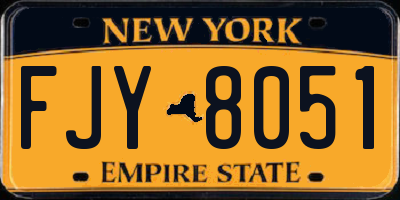 NY license plate FJY8051