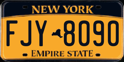 NY license plate FJY8090