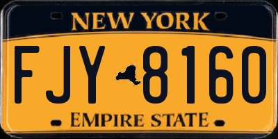 NY license plate FJY8160
