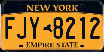 NY license plate FJY8212