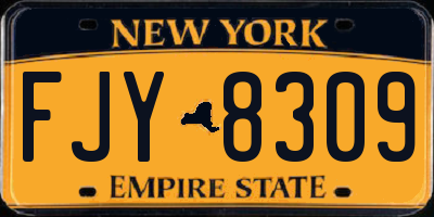 NY license plate FJY8309