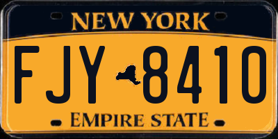NY license plate FJY8410