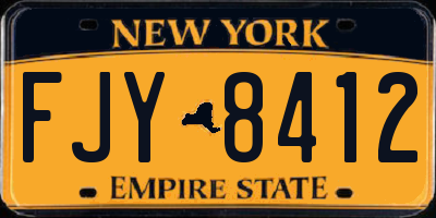 NY license plate FJY8412
