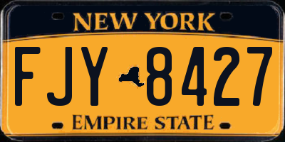 NY license plate FJY8427