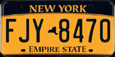 NY license plate FJY8470