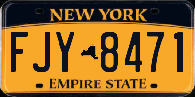NY license plate FJY8471