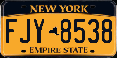 NY license plate FJY8538