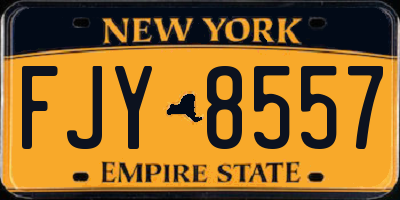 NY license plate FJY8557