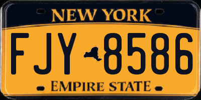 NY license plate FJY8586
