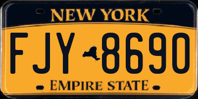 NY license plate FJY8690