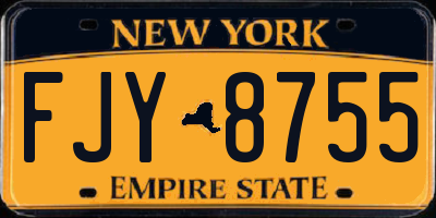 NY license plate FJY8755