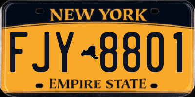 NY license plate FJY8801