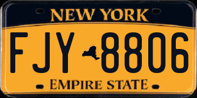 NY license plate FJY8806