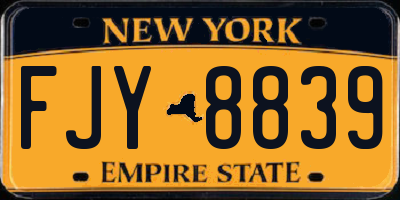 NY license plate FJY8839