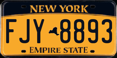 NY license plate FJY8893